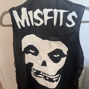 Misfits Black Leather Vest